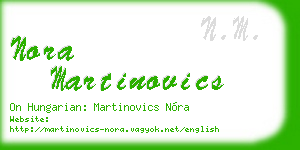 nora martinovics business card